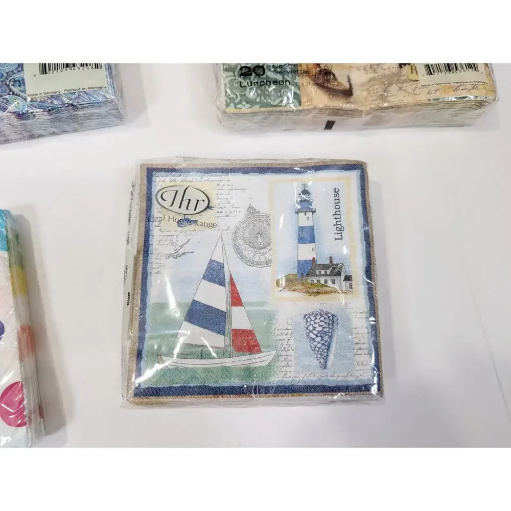 Mixed Lot Paper Napkins 9 Packages Christmas Party Beverage Lunch 196 Pieces